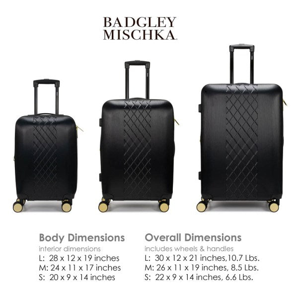 Diamond Expandable Luggage Set - Black