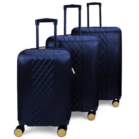 Diamond Expandable Luggage Set - Navy